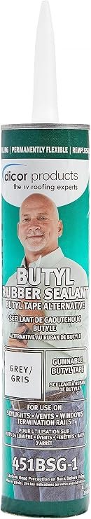 Dicor 451BSG1 Gunable Butyl Sealant – Flexible Non-Hardening RV and Trailer Sealing Compound in Tube