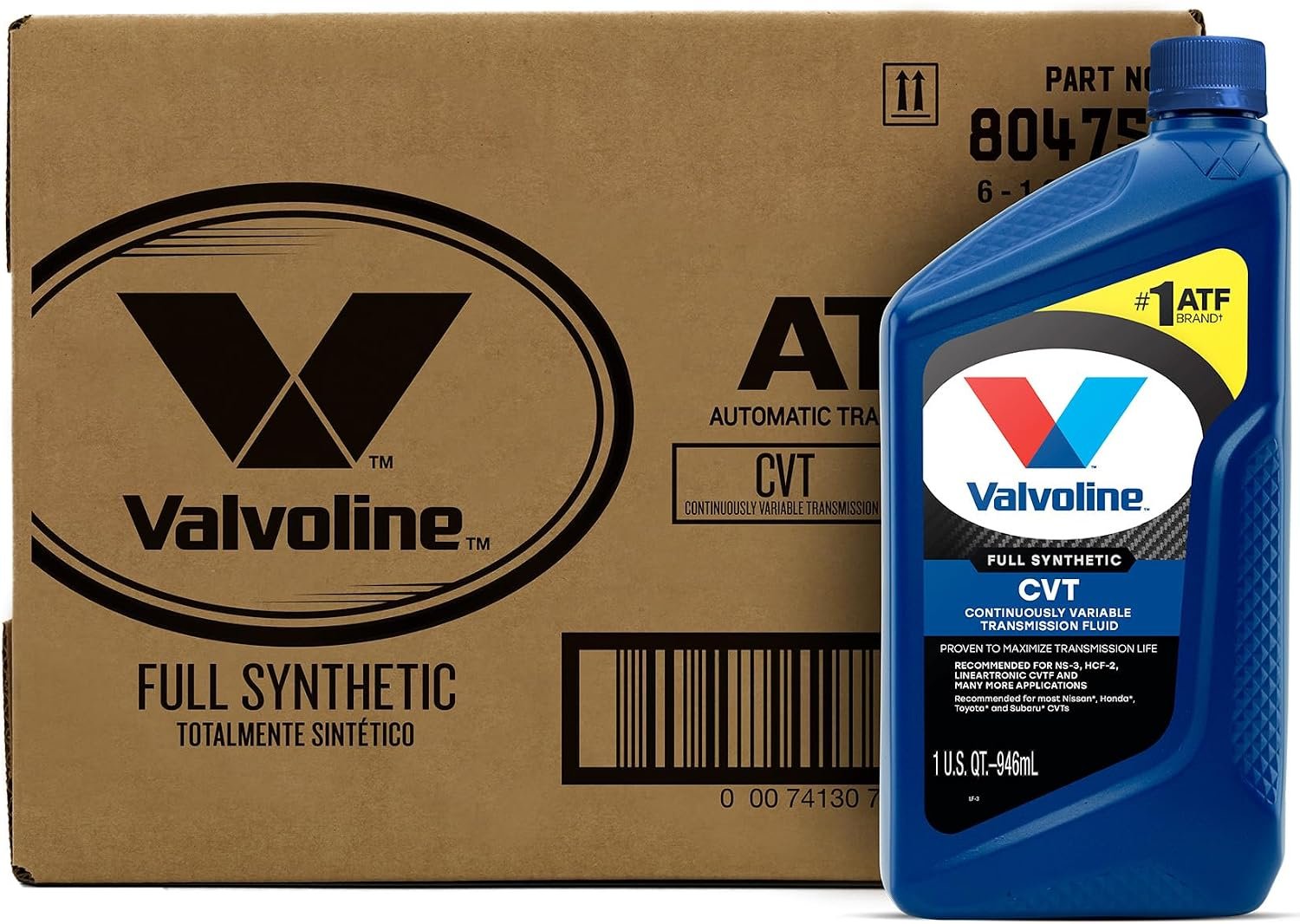 Valvoline 804751 CVT Full Synthetic Transmission Fluid – 1 Quart Automatic Transmission Fluid Case of 6 for CVT Applications