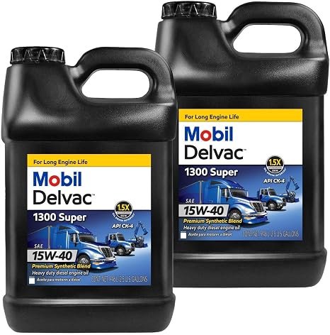 Mobil Delvac 1300 Super 15W-40 Heavy Duty Diesel Engine Oil – Advanced Protection Formula – API CK-4 Performance