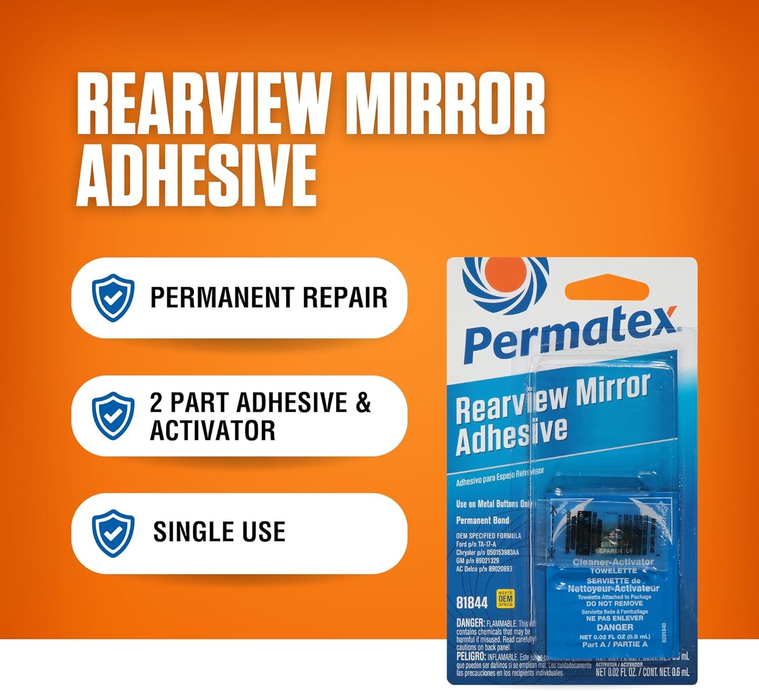 Permatex 81844 Rear View Mirror Adhesive Kit – Professional Two-Part Mirror Bonding System for Windshield Mounts - Image 4