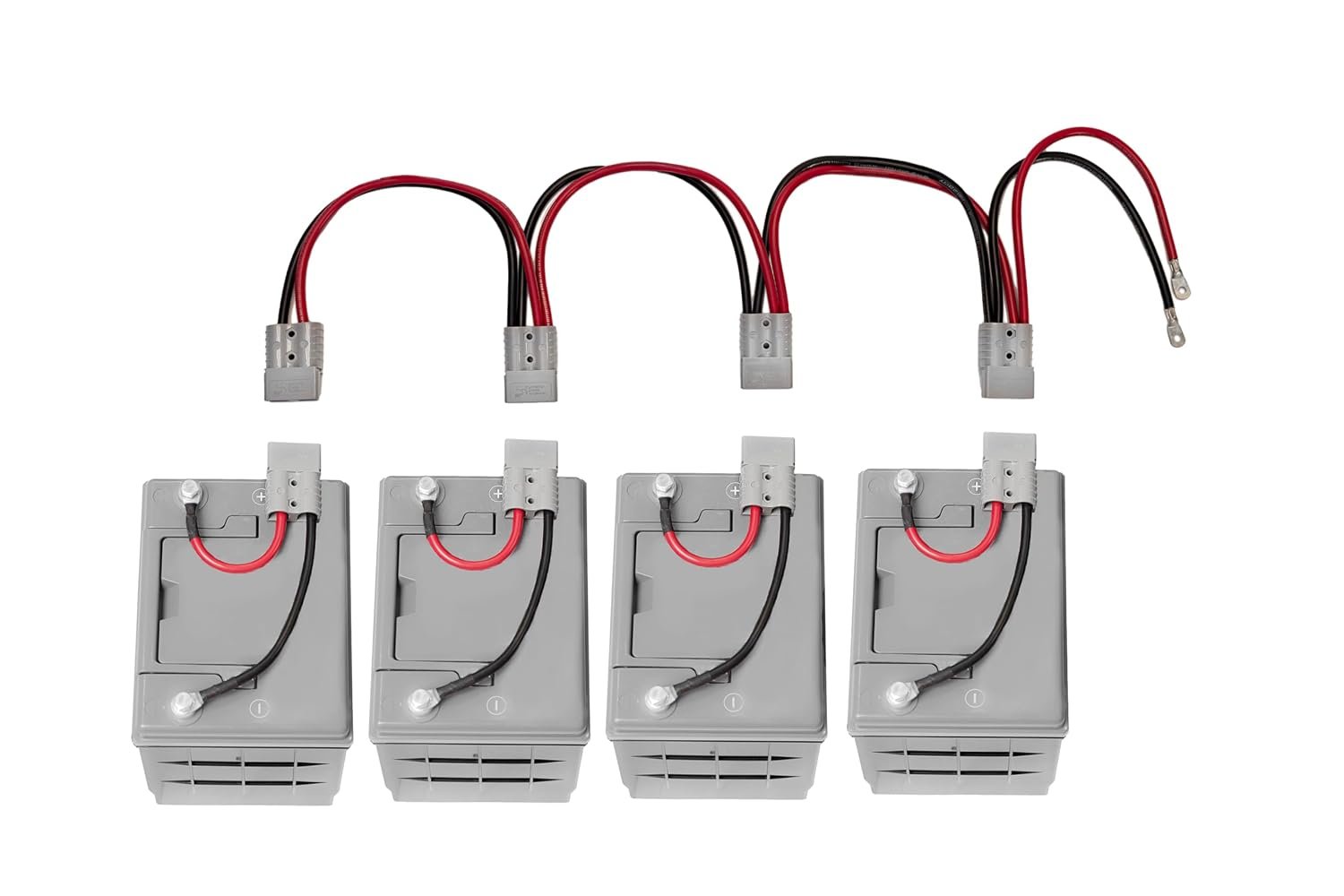 Connect-Ease RCE412VRV 4-Battery 12V Parallel Quick Connect Harness – RV Battery Equalization and Power Distribution System