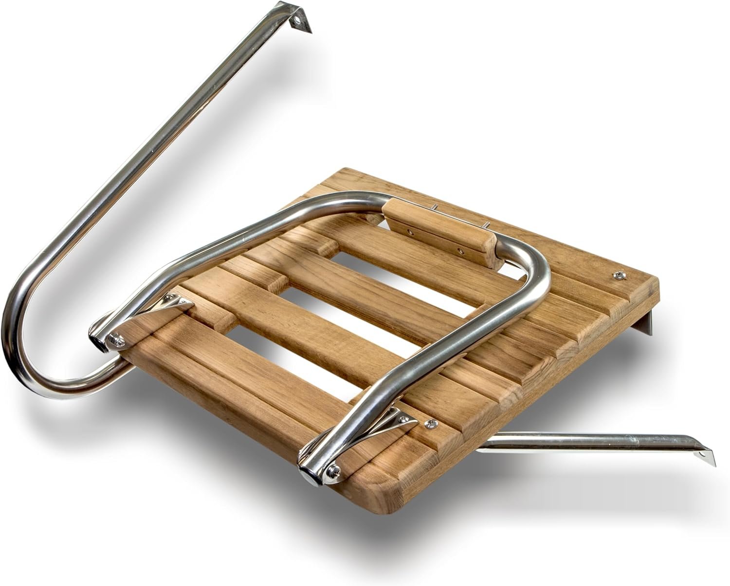 Whitecap 60902 Teak Swim Platform with Ladder – Outboard Boat Boarding Platform and Water Access System - Image 3