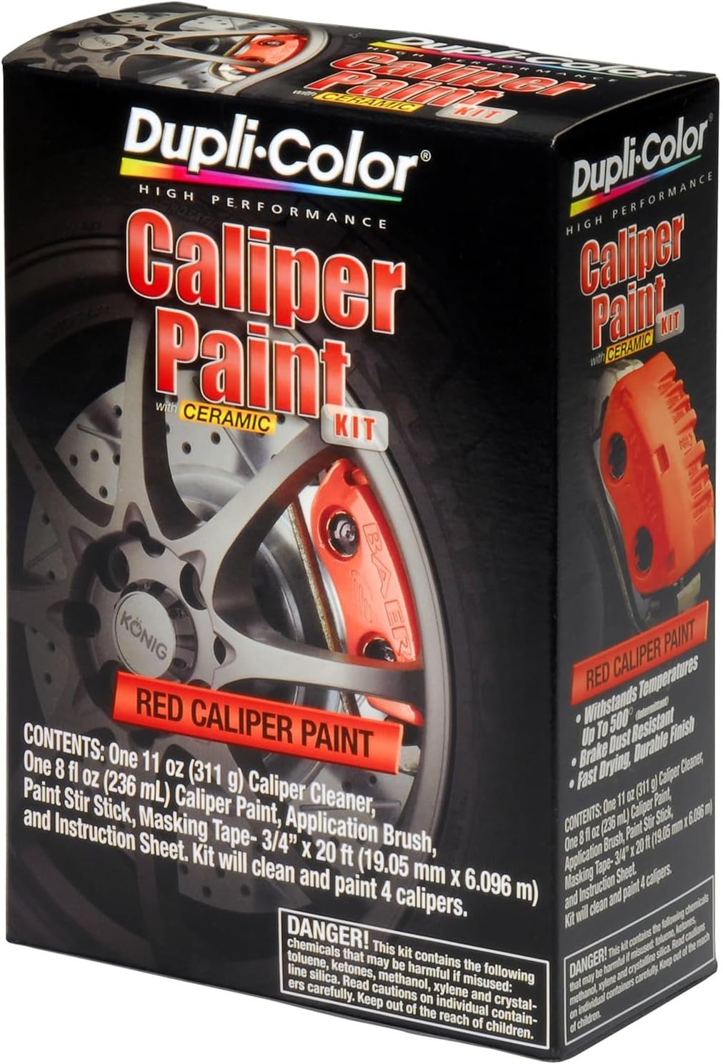 VHT BCP400 Red Caliper Paint Kit – 500°F Ceramic Brake Coating System with Cleaner, Brush, and Application Accessories