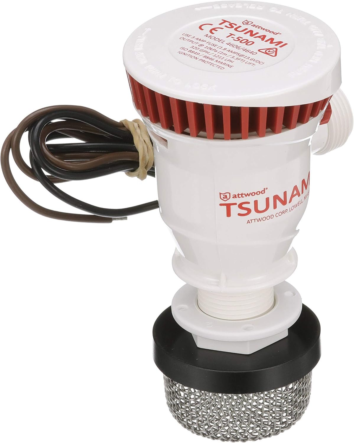 Attwood 42537 Tsunami T-500 Recirq Livewell Aerator Kit – 500 GPH Pump, 3/4in Outlet Hose and 23in Poly Hose - Image 5