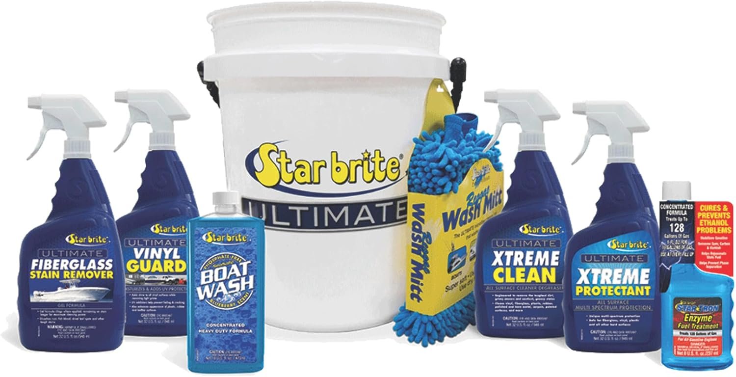 Star brite 83702 Ultimate 5 Gallon Bucket Kit – Complete Boat Washing System with Bucket, Brush, Mitt and Cleaning Accessories