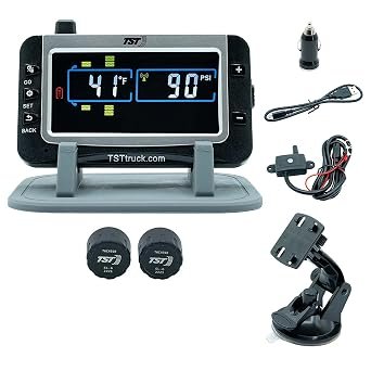 Truck System Technologies TST507RV2C 507 Series TPMS System – 2 Cap Sensors, 3.5in Color Display, Repeater Included for RVs and Trailers