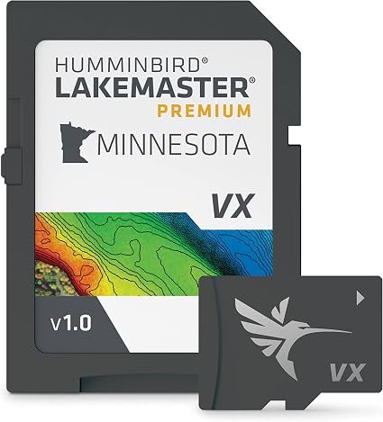 Humminbird 602006-1 LakeMaster VX Premium Minnesota Mapping Card – SmartStrike, Aerial Imagery & 2D Shaded Relief