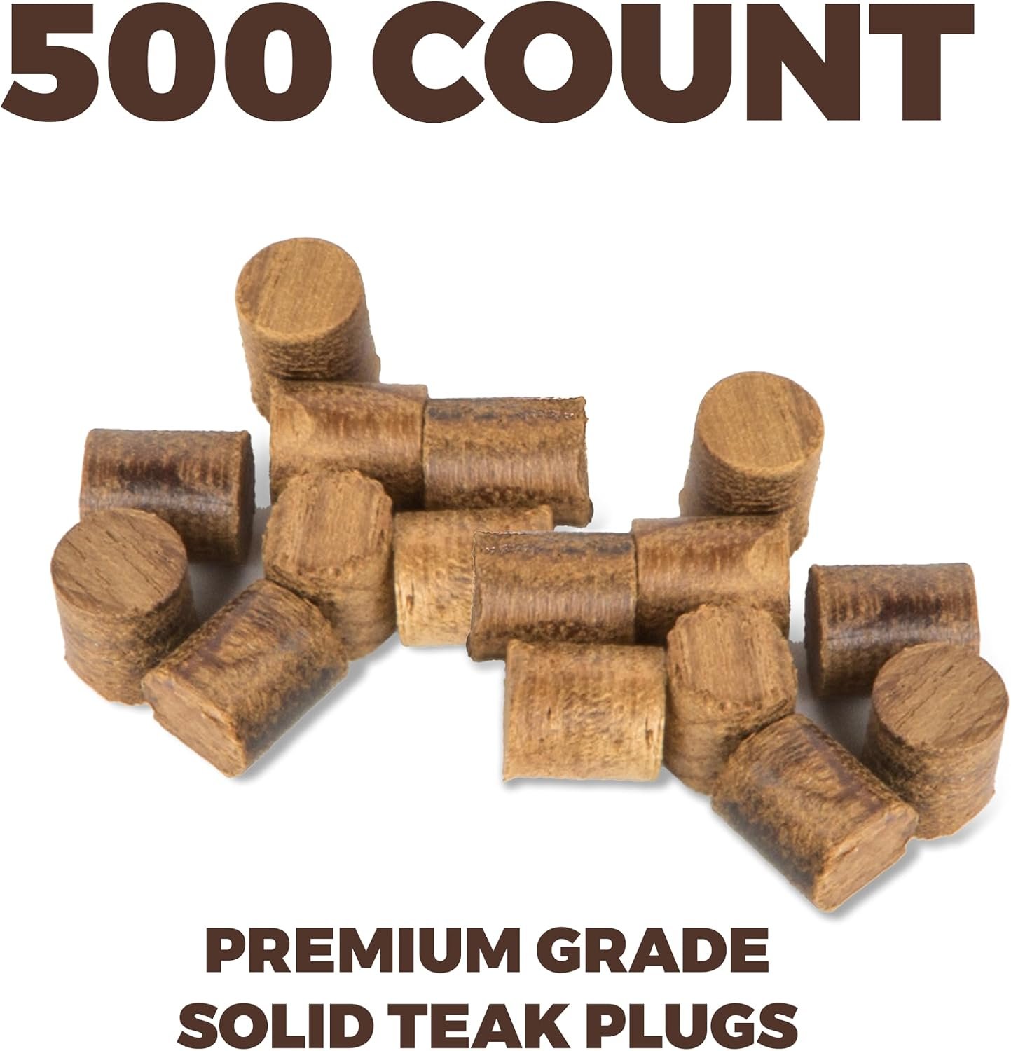 Whitecap 60151500 Teak Plugs – 3/8in Wooden Plugs for Marine Woodworking and Fastener Concealment, 500-Pack - Image 2
