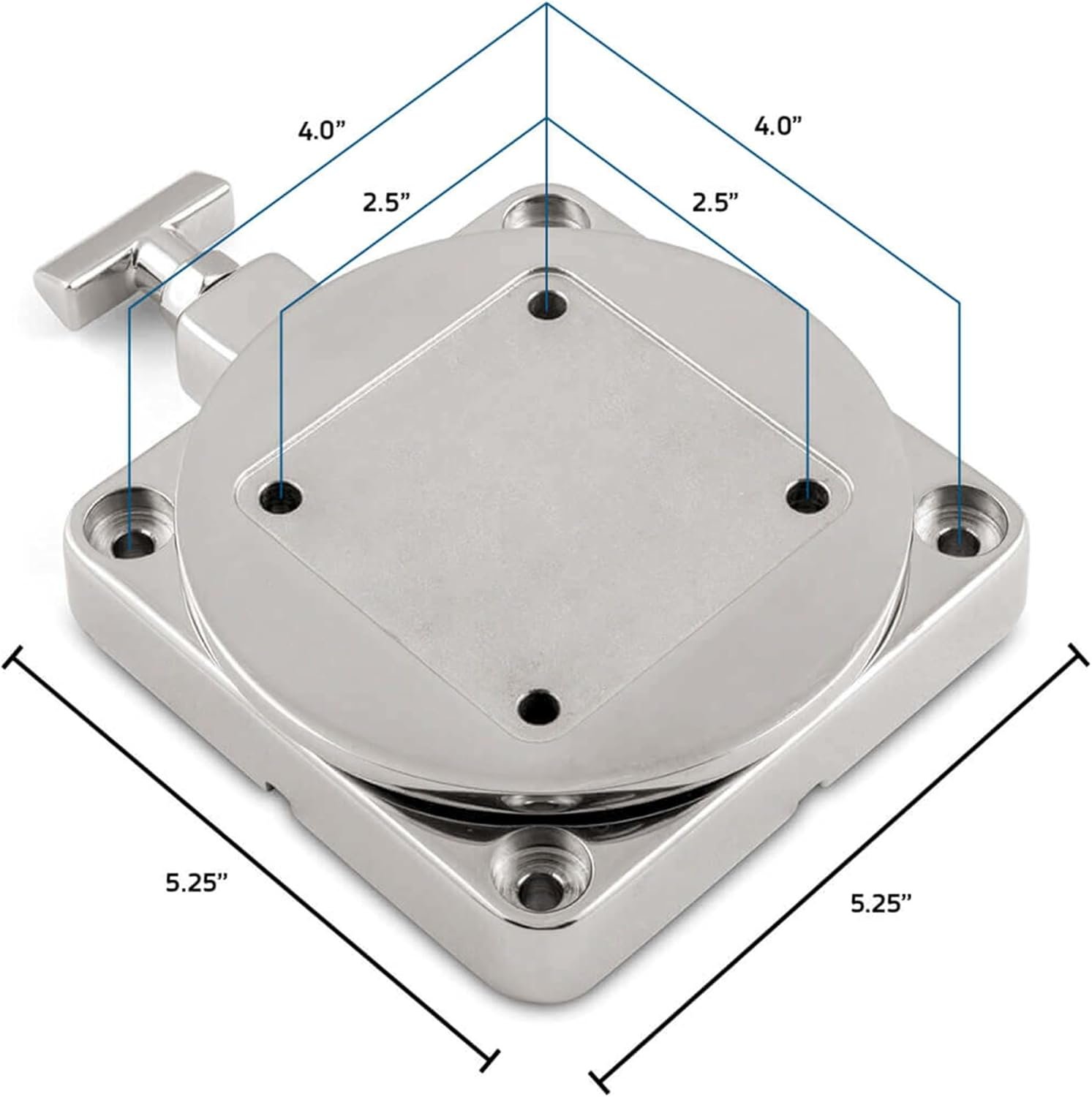 Cannon 1903002 Low Profile Stainless Steel Swivel Base – 360-Degree Downrigger Mount with Locking Rotation System - Image 4
