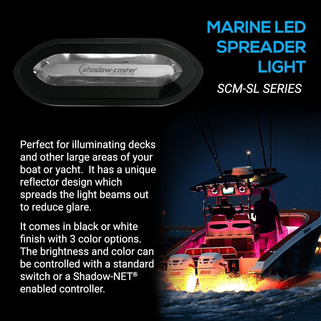 Shadow-Caster SCM-SLF-CC-BK Full Color Flush Light – 2200 Lumens RGB LED, Black Aluminum Housing, IP67 Waterproof Marine Fixture - Image 2