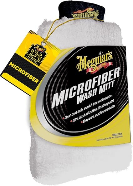 Meguiar’s X3002 Microfiber Wash Mitt – Premium Chenille Microfiber, Paint-Safe Cleaning, Reusable Automotive Wash Mitt