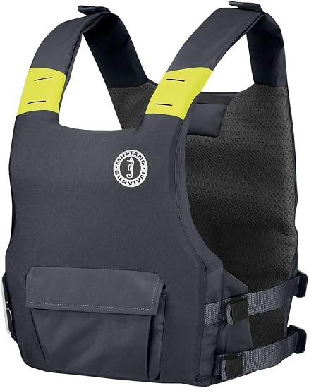 Mustang Survival MD7183191 Khimera Dual Flotation Life Vest – Gray Hybrid PFD with Foam and Inflatable Buoyancy Technology