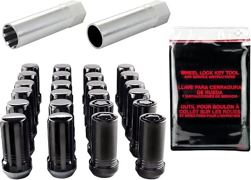 McGard 65630BK Black SplineDrive 6-Lug Wheel Installation Kit – M14x1.5 Thread, 24-Piece Kit, Black PVD Finish