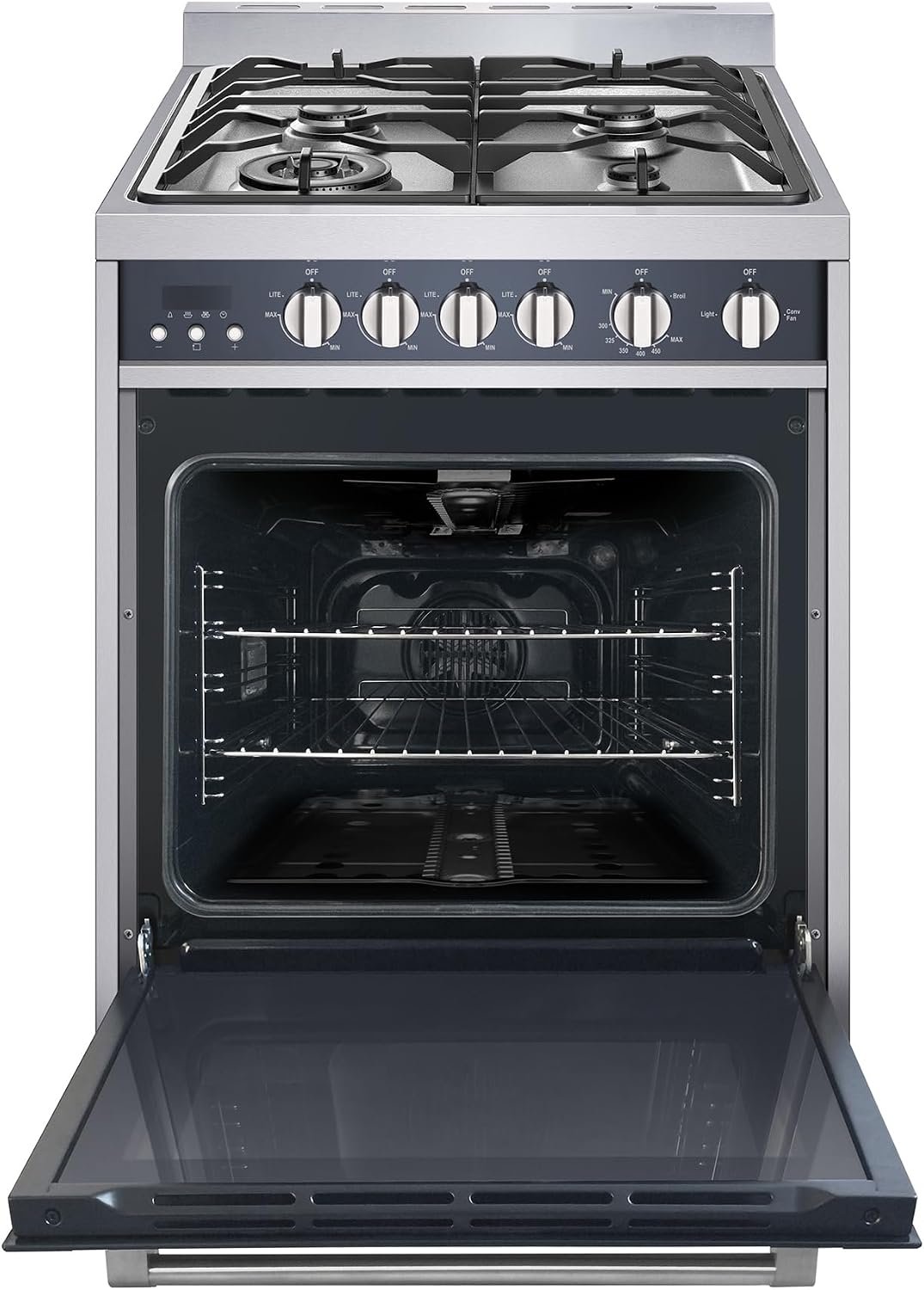 Magic Chef MCSRG24S2 24in Gas Freestanding Range – Stainless Steel Finish – Compact Kitchen Cooking Appliance - Image 2