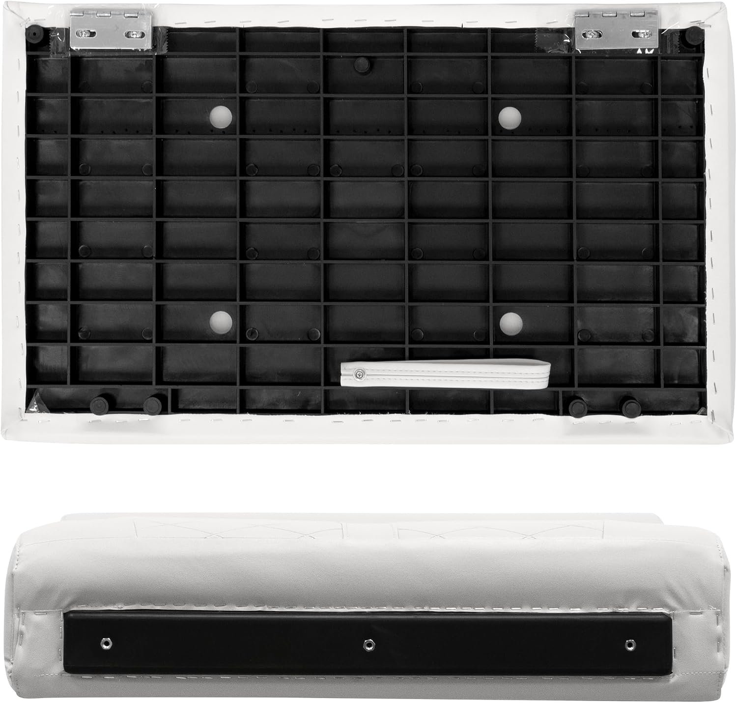 Wise DLX95-1904 DLX Pontoon Bench Seat Cushion Set – 28in Length – White & Mariner Blue Marine Vinyl - Image 6