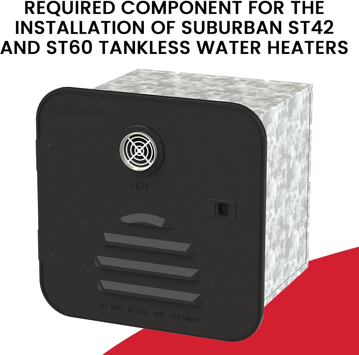 Suburban 6285AEB Water Heater Access Door – Black Replacement Door for 10 Gallon RV Water Heater Systems - Image 2