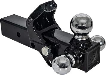 Buyers Products 1802280 Tri-Ball Hitch with Hook – Chrome Steel Tow Balls for 2-1/2 Inch Receiver Tubes