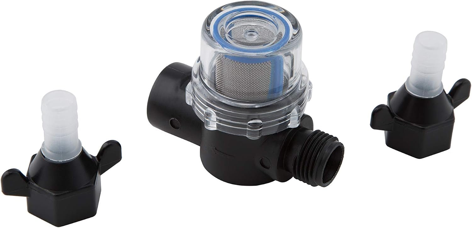Aqua Pro 21850 Pump Strainer – 1/2in Male/Female NPS Ports with 50 Mesh Stainless Screen for Fresh Water Pumps