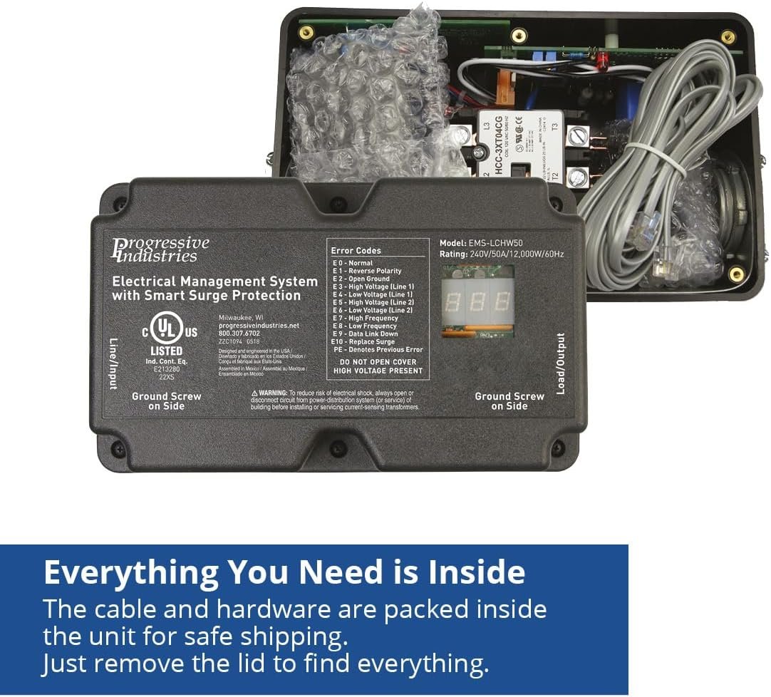 Progressive Industries EMSLCHW50 Hardwired RV Electrical Management System – 50 Amp Surge Protection and Power Monitoring - Image 4