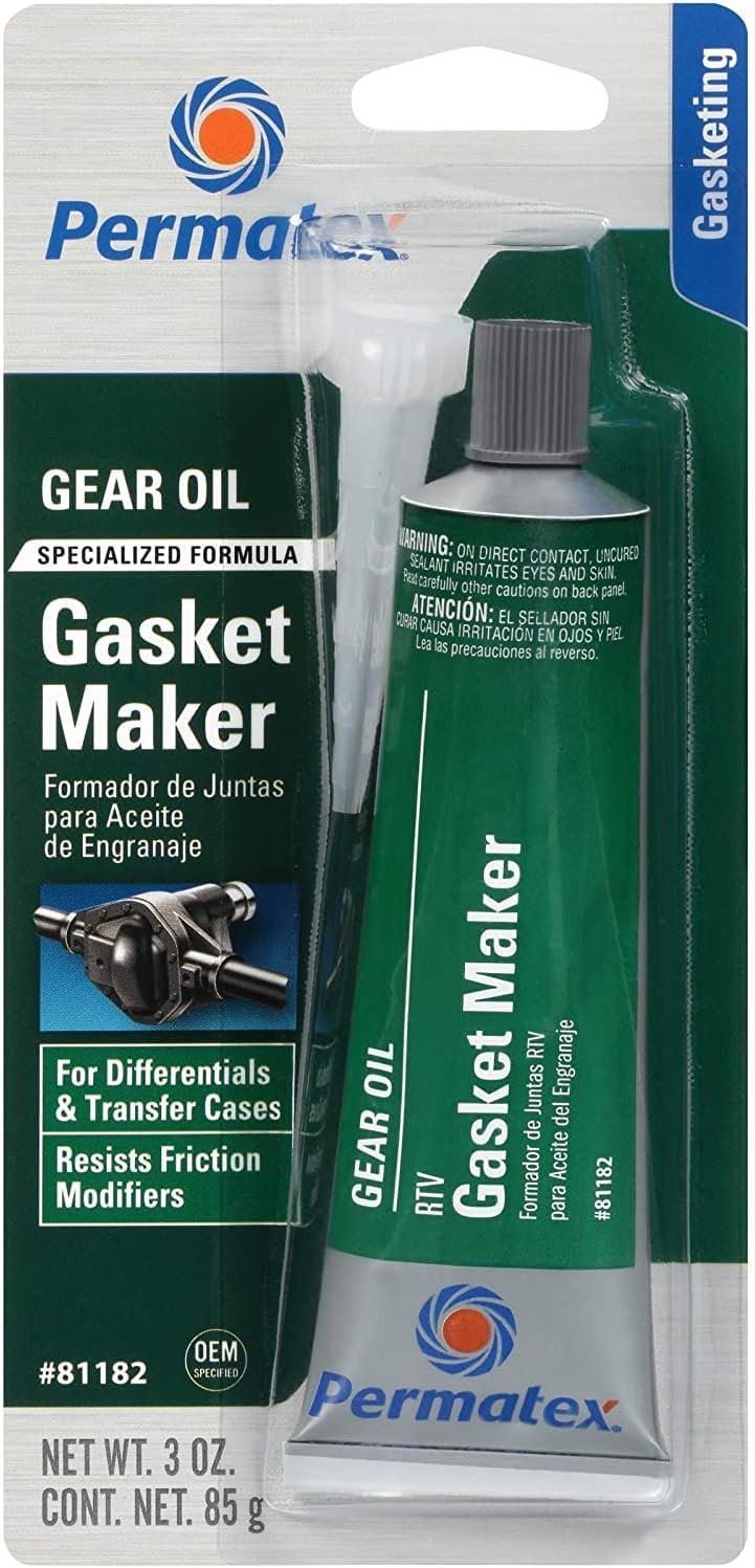 Permatex 81182 Gear Oil RTV Gasket Maker – 3 oz Tube – Differential and Transfer Case Leak Protection