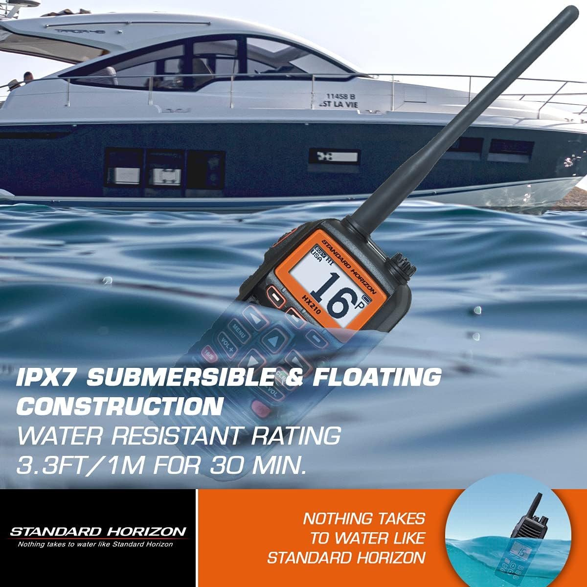 Standard Horizon HX210 Floating Handheld VHF Radio – 6W Marine Transceiver with IPX7 Waterproof Protection and Optional Speaker Mic Support - Image 6