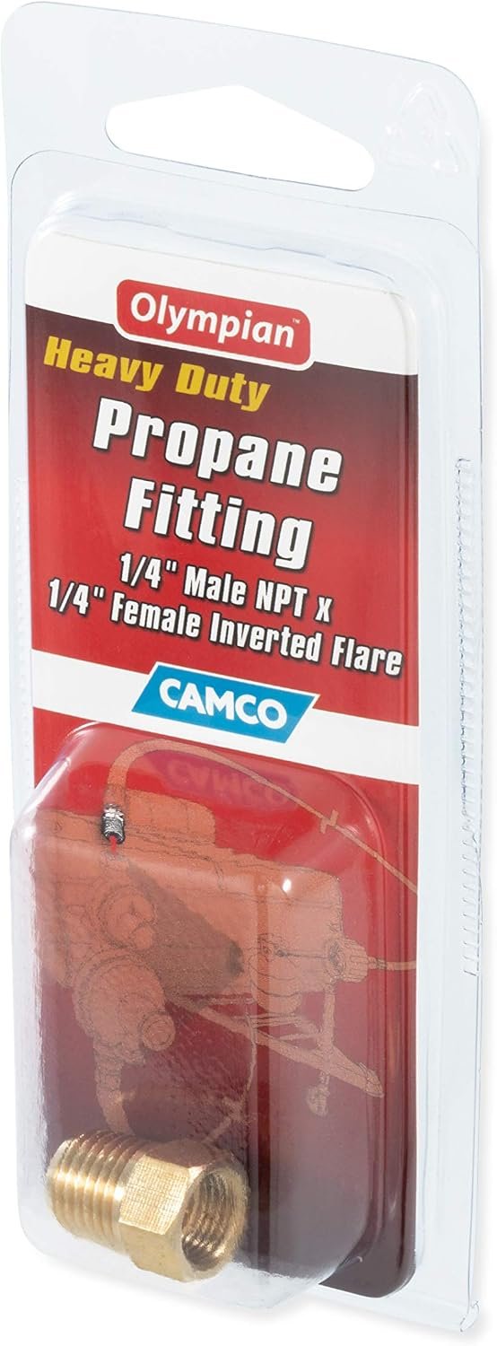 Camco 59953 LP Gas Adapter – 1/4in Male NPT x 1/4in Female NPT Brass Connector for Propane Applications - Image 4