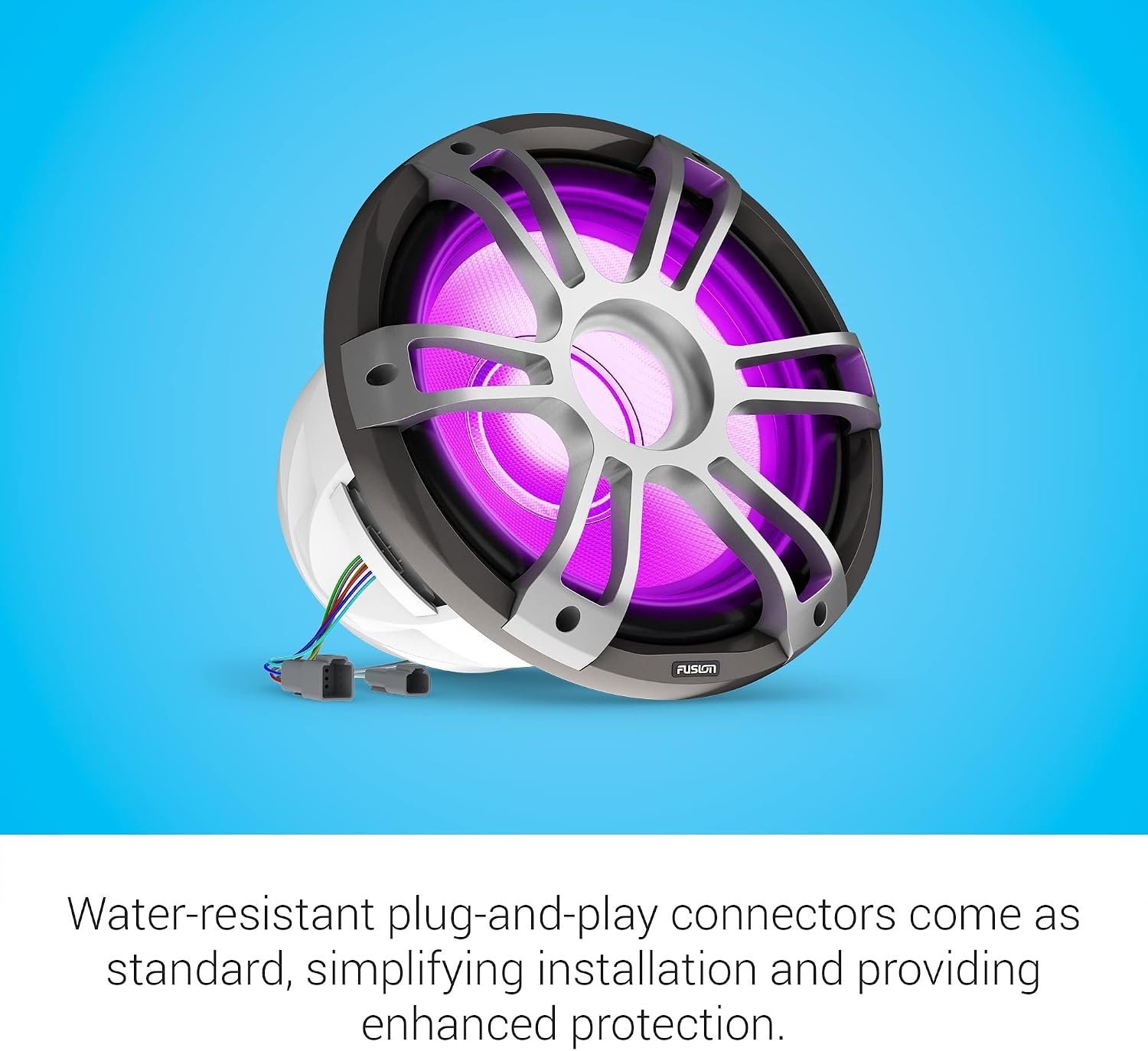 Fusion Signature Series 3i 12in Marine Subwoofer – 1400W Peak Power, Sports Gray Grille, CRGBW LED Lighting - Image 4