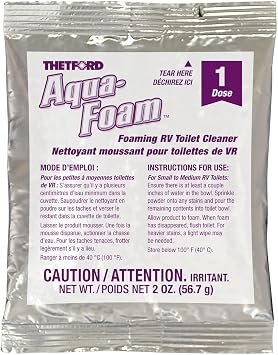 Thetford 96028 Aqua-Foam Toilet Bowl Cleaner – Individual Dealer Pack – Non-Abrasive RV Toilet Cleaning Formula