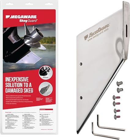 Megaware SkegGuard 27151 Stainless Steel Skeg Protector – 316 Stainless Marine Construction for Select Yamaha Outboards