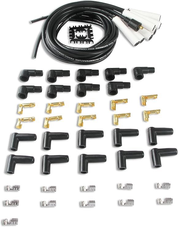 ACCEL 9000C Universal Ceramic Boot Wire Kit – High-Temperature Spark Plug Wire Set for Performance Engines