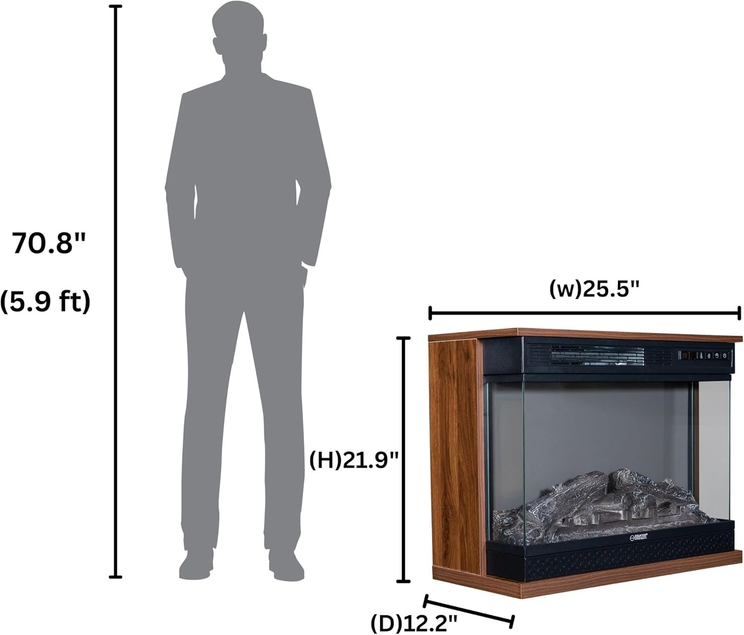 Pinnacle PFL24 Electric Fireplace Insert – 5000 BTU Heating, 400 Sq Ft Coverage, Simulated Logs, Recessed Mount - Image 2