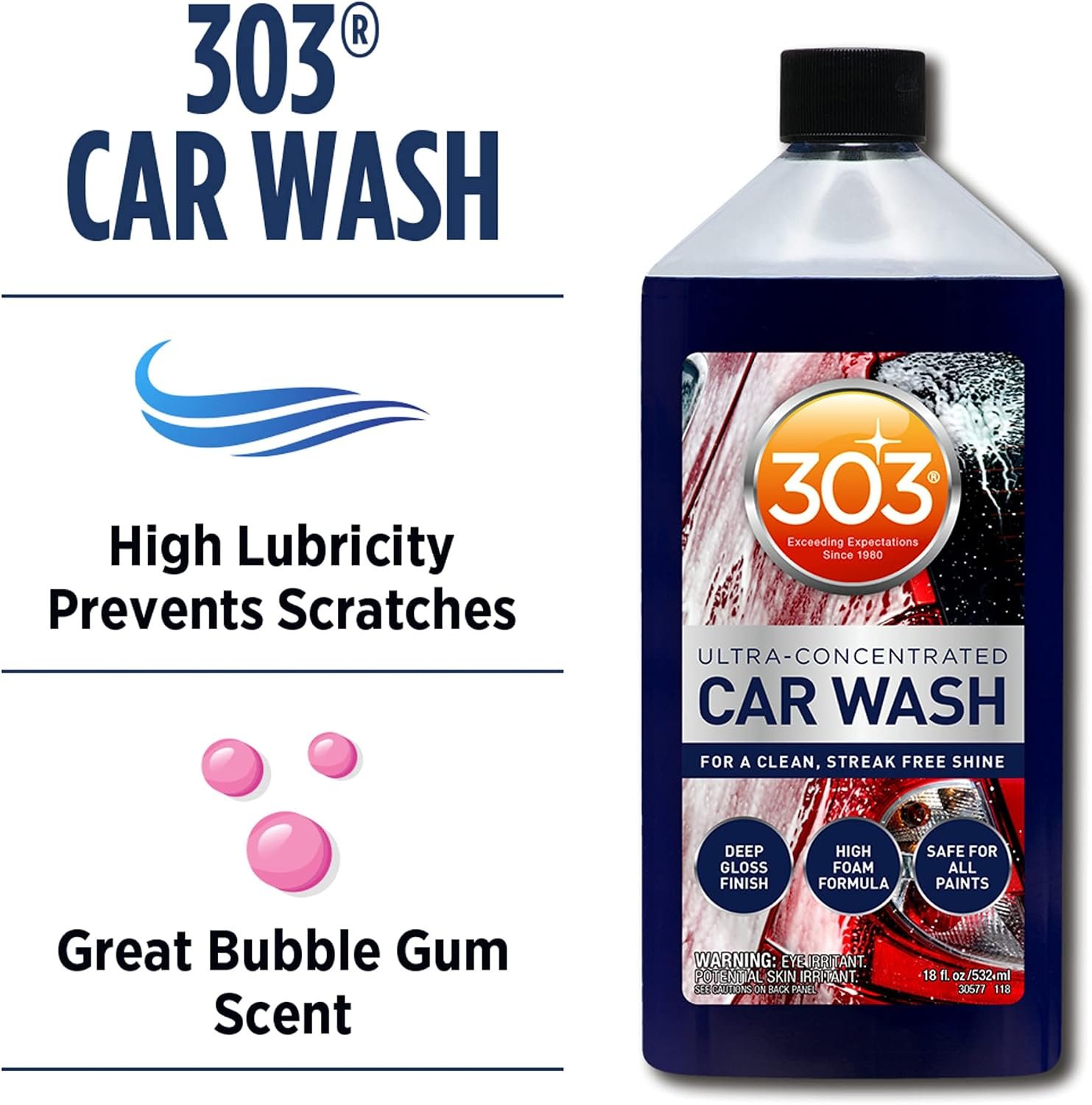 303 Products 30580 Car Wash – 18 oz pH Neutral Automotive Shampoo with High-Foam Formula and Streak-Free Finish - Image 2