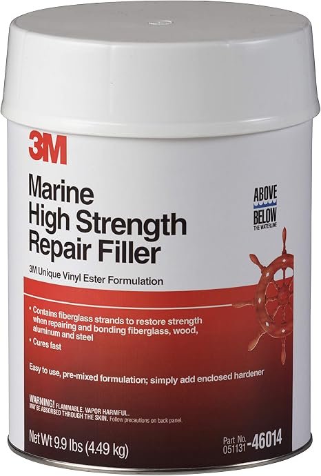 3M 46014 Marine High Strength Repair Filler – Fiberglass Reinforced Marine Repair Compound for Boats