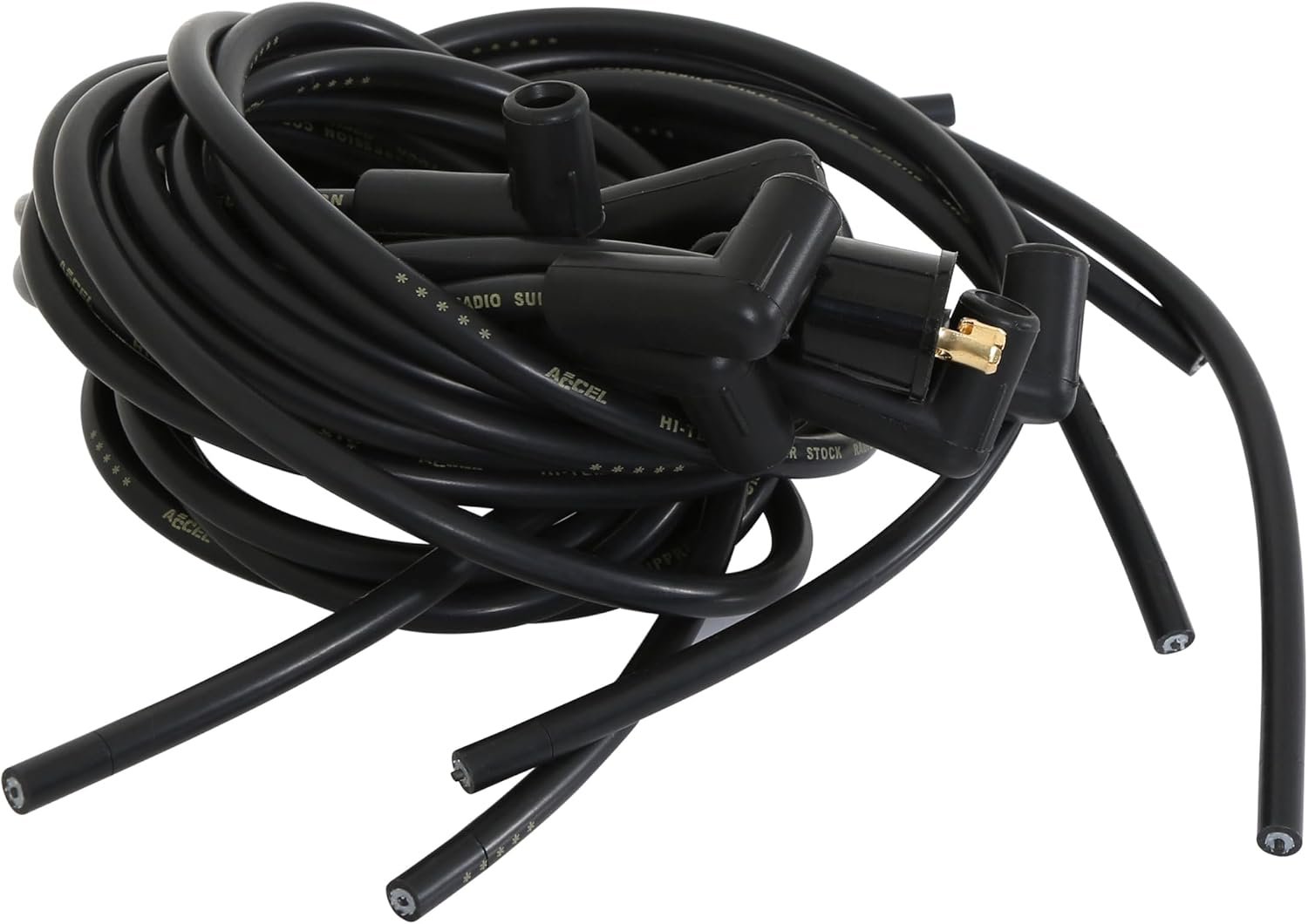 ACCEL 4041K Super Stock 8mm Spark Plug Wire Set – Black Performance Ignition Wires with Angle Boots - Image 2