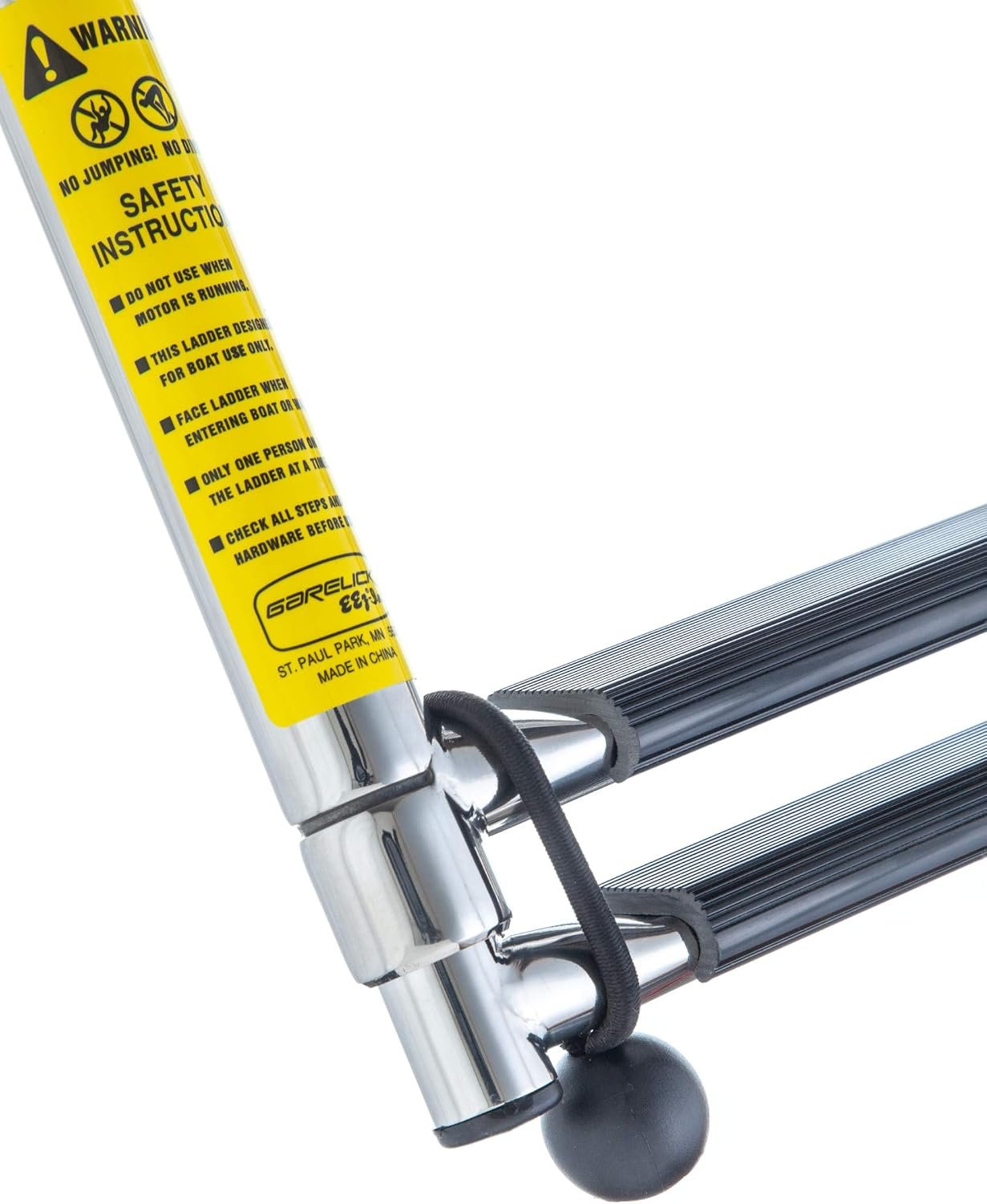 Garelick 19683 Telescoping Transom Ladder – 3-Step 304 Stainless Steel Boarding Ladder with Compact 13.5in Storage Length - Image 5