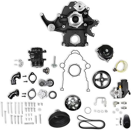 Holley 202-91BK Mid-Mount Accessory Drive System – Black Finish – Gen III HEMI VVT Engine Accessory Kit