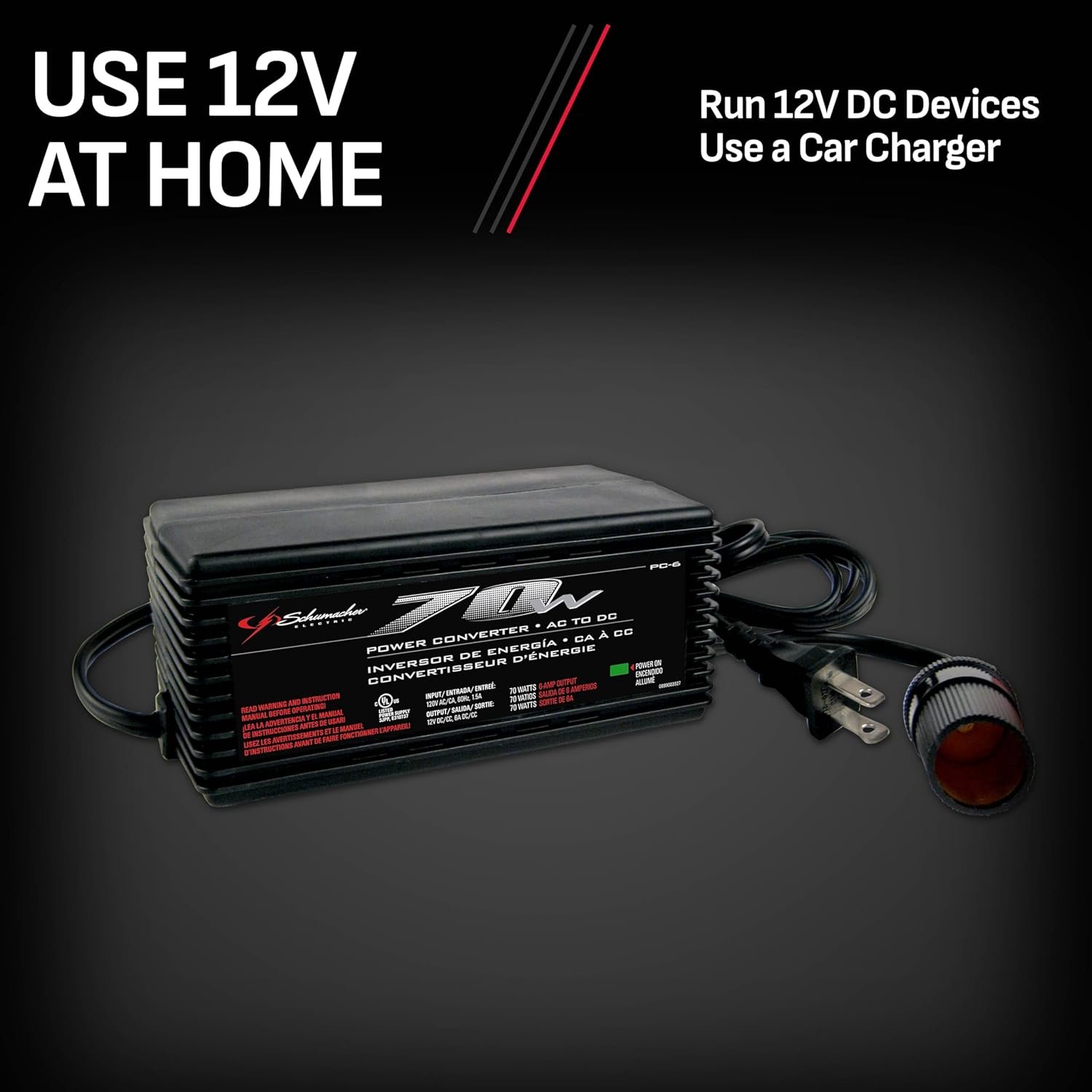Schumacher PC6 DC to AC Power Converter – Portable Power Inverter for Mobile Electronics and Small Appliances - Image 2