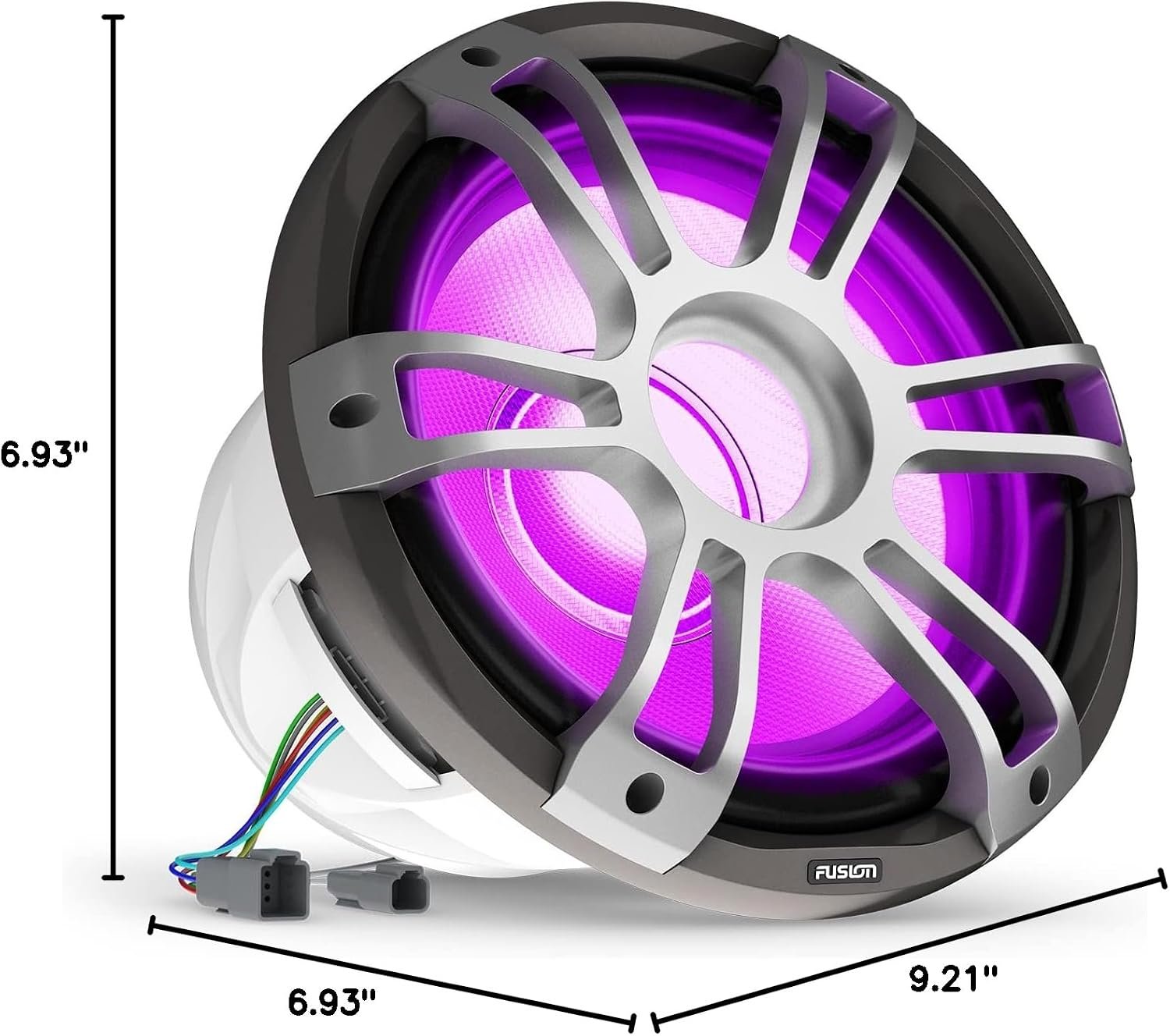 Fusion Signature Series 3i 12in Marine Subwoofer – 1400W Peak Power, Sports Gray Grille, CRGBW LED Lighting - Image 6