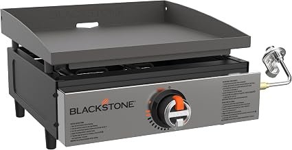 Blackstone 2142 17in Stainless Tabletop Griddle – 267 Sq In Cooking Surface with Portable Propane Design
