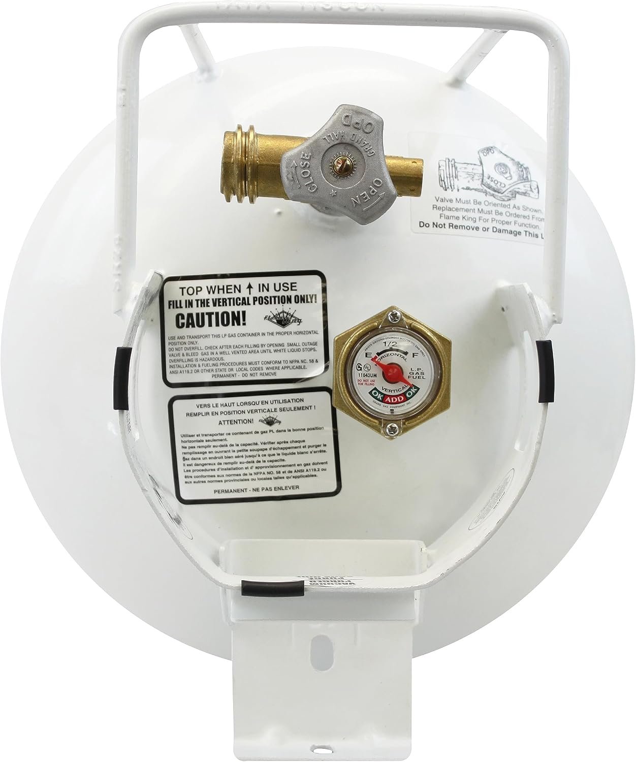 Flame King YSN301HZL 30 lb Horizontal Propane Cylinder – DOT-Approved Steel LP Tank with Horizontal Mount Design - Image 2