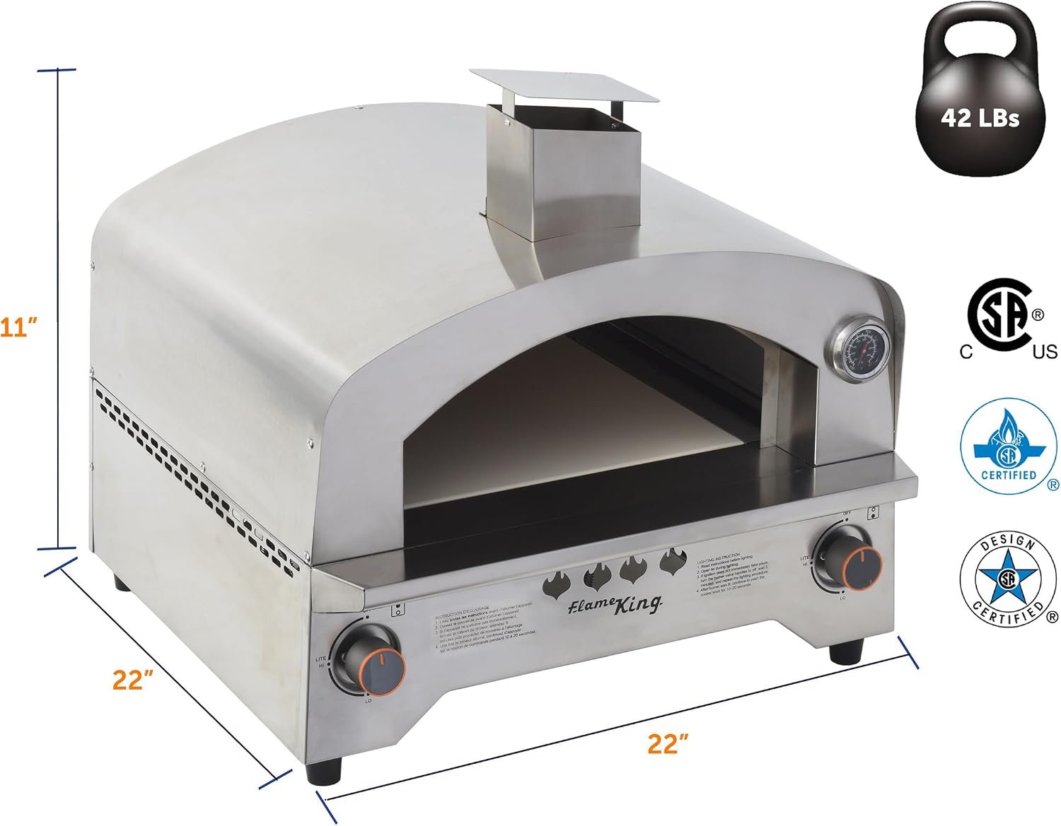 Flame King YSNSSPZG Propane Pizza Oven – Portable Outdoor Cooking Oven with High-Temperature Stone Baking Performance - Image 4