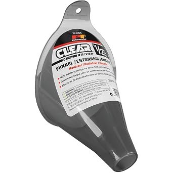 Performance Tool W4056 Clear View Easy-Fill Funnel – 0.4 Pint Polypropylene Funnel with Splash Guard and Radiator Spout