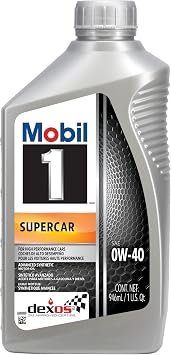 Mobil 1 Supercar 0W-40 Full Synthetic Motor Oil 1 Qt – Track and Street Performance Formula – dexosR Approved