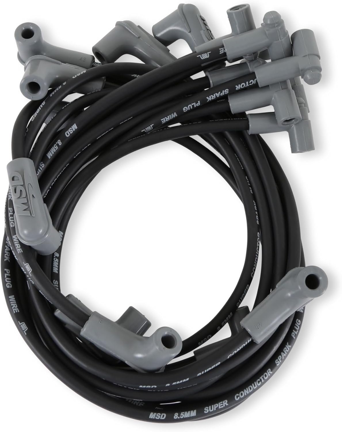 MSD 35593 Super Conductor Spark Plug Wire Set – Black Chevrolet V8 with HEI Distributor Compatibility - Image 2