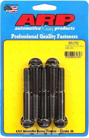 ARP 655-2750 Hex Head Bolt – 7/16-14 Thread x 2.750in Length in 8740 Chrome Moly with Black Oxide Finish