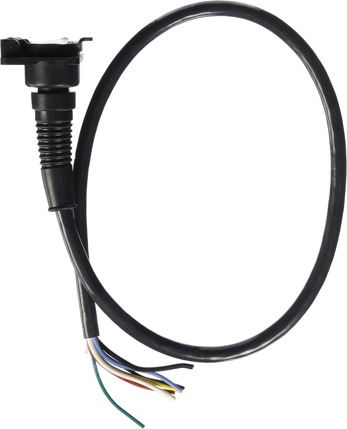 Bargman 5087004 7-Way Vehicle-End Connector – 4 ft Molded Cable, Super-Sealed Housing, Brass Contacts