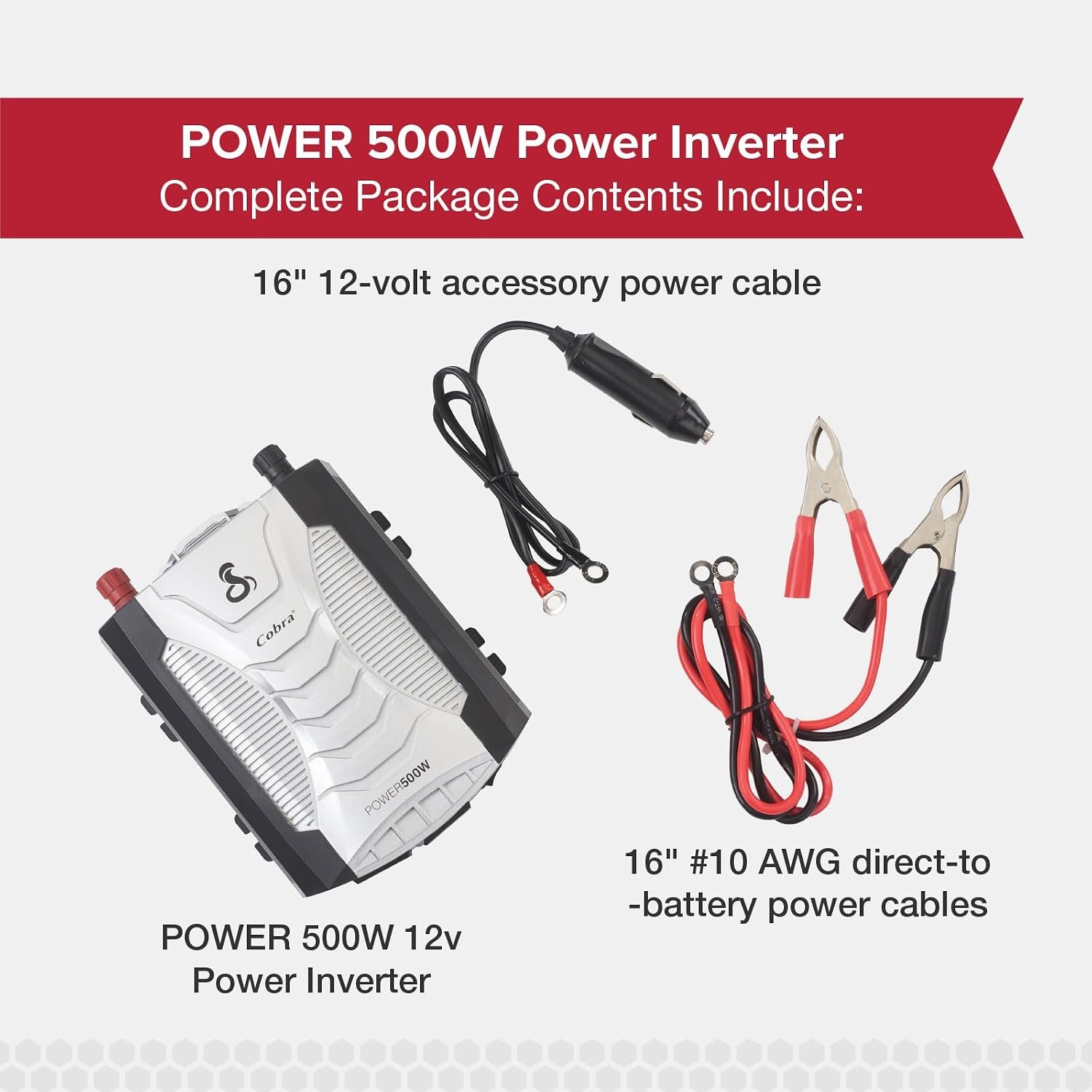 Cobra CPI500W 500-Watt Power Inverter – Modified Sine Wave Output with Dual GFCI AC Outlets and USB Fast Charging - Image 5