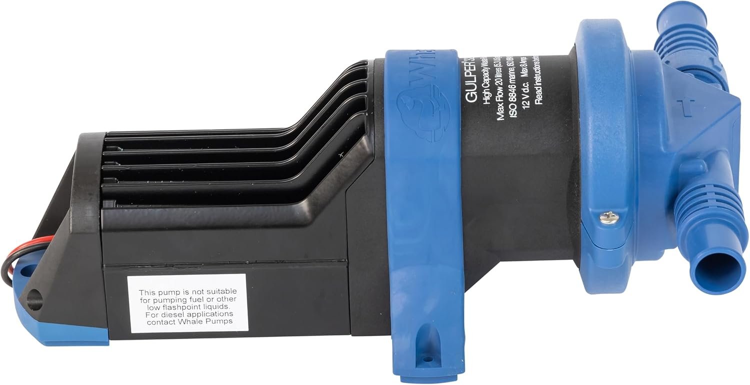 Whale BP2052 Gulper 320 Waste Pump – 12V Self-Priming Marine Grey Water Pump with Maintenance-Free Operation - Image 3