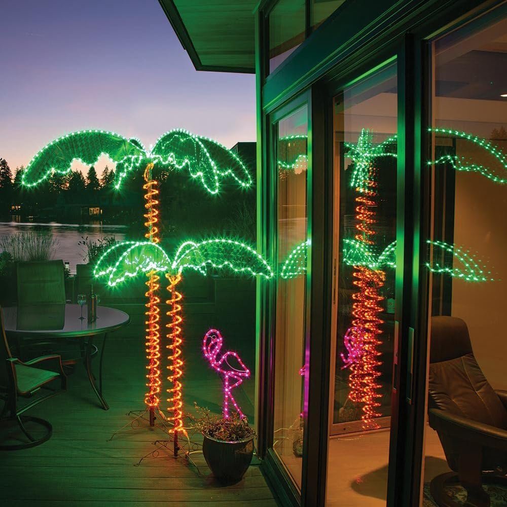 Faulkner 20522 7ft LED Palm Tree Yard Light – 120V Outdoor Decorative Light with Illuminated Tropical Design - Image 2