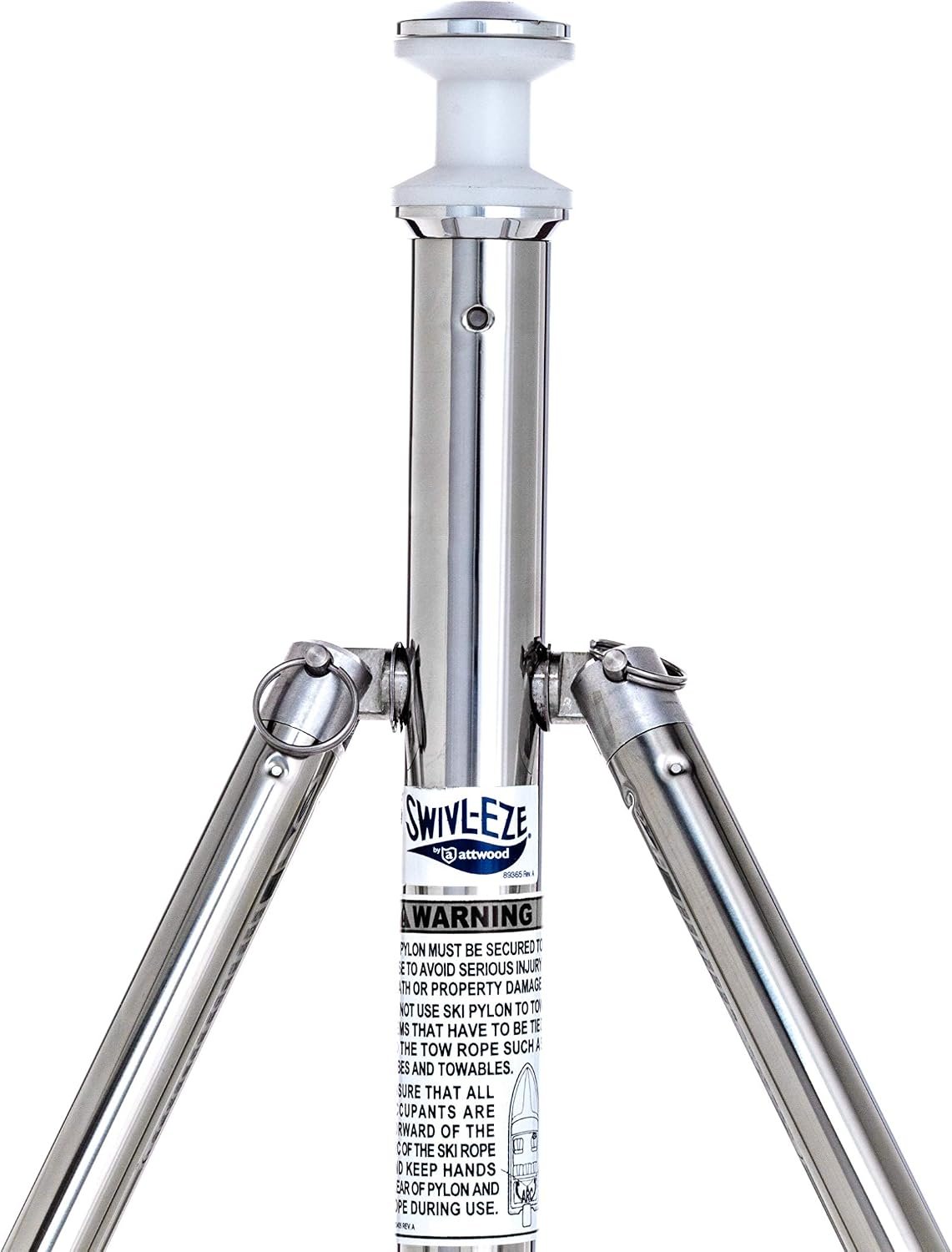 Attwood 903009S Stainless Steel Ski Pylon – 44in Marine Tow Pylon with Swivel Head Assembly - Image 2